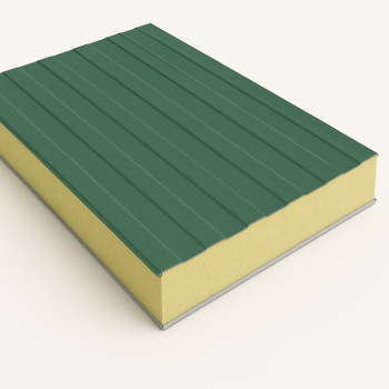 Стеновая сэндвич-панель с минеральной ватой 80 мм RAL 9003 в наличии в Волгограде